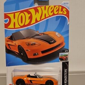 HotWheels Orange Corvette Roadster Collector Car.